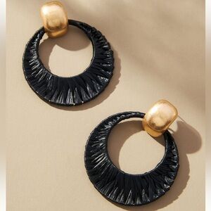 Raffia Hoop Earrings by Anthropologie NWT
